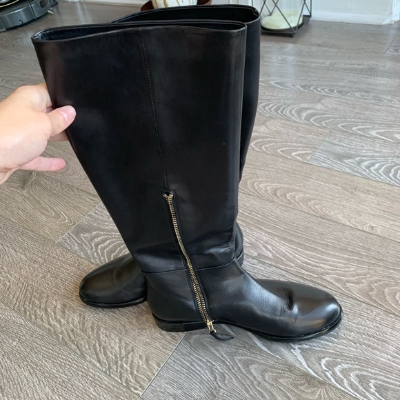 EMPORIO ARMANI BLACK LEATHER HIGH BOOT 36 - Picture 4 of 8